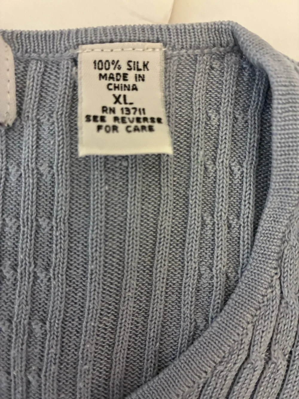 Lord & Taylor 100% Silk Women Cable Knit Cardigan XL Preppy Luxury Old Money